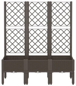 Vaso/floreira de jardim c/ treliça 120x40x142 cm PP castanho