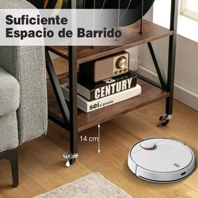 Mesa Auxiliar 3 Níveis para Discos vinil 52 x 45 x 75 cm Suporte de Armazenamento de Vinil 3 Divisórias Castanho