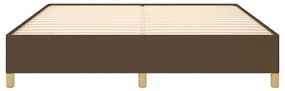 Estrutura de cama sem colchão 180x200 cm tecido castanho-escuro