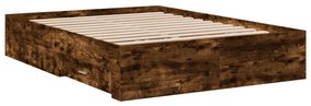 Estrutura de cama c/ gavetas derivados madeira carvalho fumado
