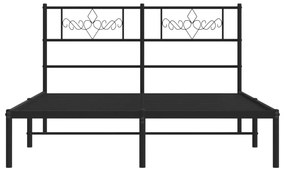 Estrutura de cama com cabeceira 120x200 cm metal preto
