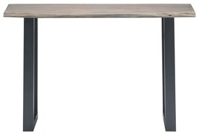 Mesa consola 115x35x76 cm acácia maciça e ferro cinzento