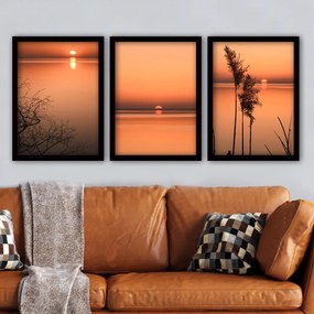 Pintura Decorativa em Moldura 3SC55 – Multicolor – 35 x 45 cm (3 Peças