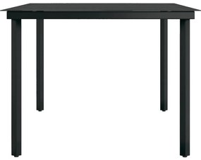 7 pcs conjunto de jantar para jardim com almofadões cinza