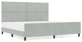 Cama vidaXL Cinza Claro 200x200 cm Veludo