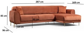 Sofá-Cama de Canto Image Corner – Canela – 287 x 169 cm