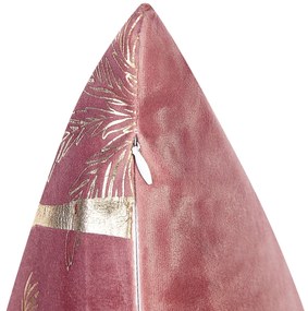 Conjunto de 2 almofadas decorativas em veludo rosa 45 x 45 cm CARANDAY Beliani