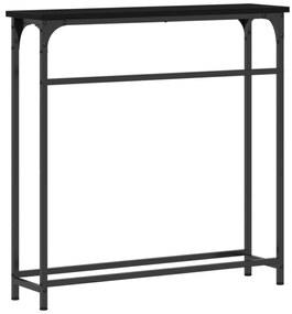 Mesa Console Preto Carvalhos 75x19,5x75 cm Madeira Prensada