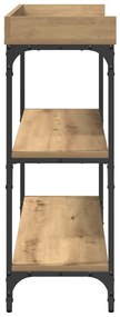 Mesa de Console vidaXL Carvalho Artisan 100x30x80 cm Madeira Engineere