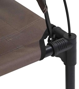 Cama Elevada para Cão com Cobertura Removível Castanha S Aço