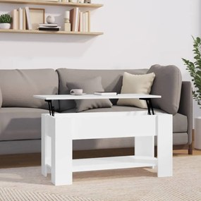 vidaXL Mesa centro 101x49x52 cm madeira processada branco brilhante