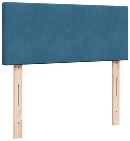 Cama boxspring com colchão 120x190 cm veludo azul