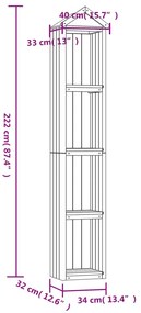 Abrigo p/ ferramentas de jardim 40x33x222 cm pinho impregnado