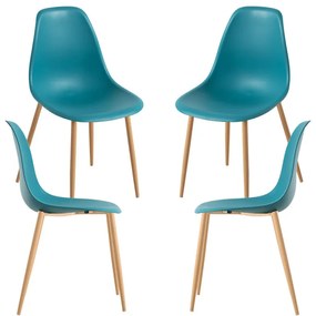 Pack 4 Cadeiras Mykle - Verde-azulado
