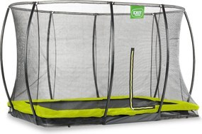 Trampolim retangular de solo Silhouette 244 x 366 cm com rede de segurança - verde