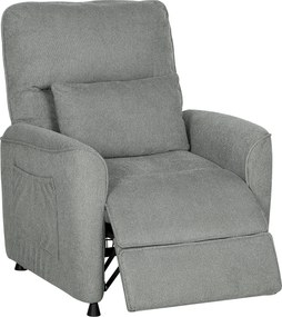 Poltrona Relax Reclinável Elétrica com Calor Lombar, Massagem Vibratória, Motor Silencioso e Função de Memória, Cinzento Escuro