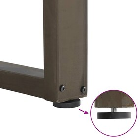 Pés de mesa de console em forma de U, 2 peças, aço natural, 38 x (72-7