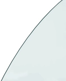 Placa de vidro semicircular para lareira 1200x600 mm