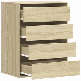 Cómoda com 4 Gavetas - 60x41x76 cm - derivados de madeira - carvalho s