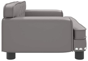 Cama para cães 70x45x30 cm couro artificial cinzento