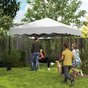 Tenda Dobrável Pop UP Tenda 3x3 m Tenda para Eventos com 4 x Sacos de areia e com Proteção UV50+ Altura Ajustável e Bolsa de Transporte Branco