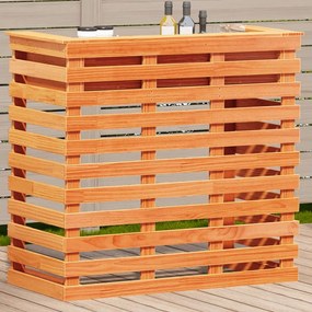 vidaXL Mesa de bar exterior 113,5x50x103 cm pinho maciço castanho-mel