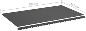 Tecido de substituição para toldo 6x3,5 m antracite