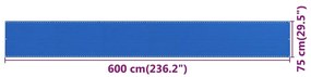 Tela de varanda 75x600 cm PEAD azul