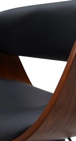 Banco de bar Portmore em couro sintético 52 x 87-108 x 52 cm Cor Nogueira + Preto