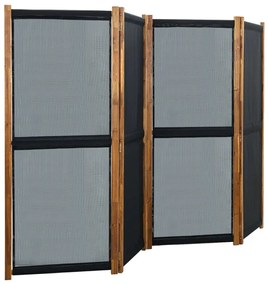 vidaXL Divisória/biombo com 4 painéis 280x170 cm preto