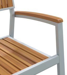 Conjunto de Jantar de Jardim de 5 Peças em Madeira Sólida de Acácia e