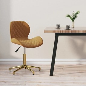 335038 vidaXL Swivel Dining Chair Brown Velvet
