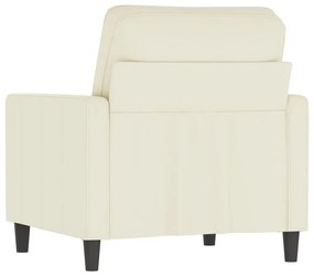 Poltrona 60 cm veludo cor creme