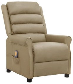 vidaXL Cadeira de massagens couro artificial cappuccino