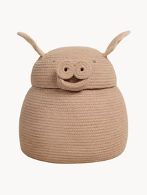 Cesto de arrumação para crianças artesanal com tampa Peggy the Pig
