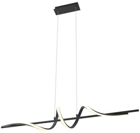 Candeeiro suspenso de design preto 110cm Incl. LED regulável em 3 níveis - Wokkel Design