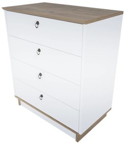 Cômoda Sahra – Branco Nogueira – 72x83,1x42 cm