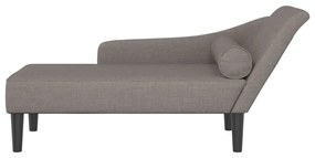 Chaise lounge com almofadões tecido cinzento-acastanhado