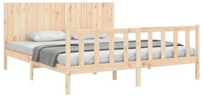 Estrutura de cama Super King Size com cabeceira madeira maciça