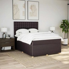 vidaXL Cama com molas/colchão 160x200 cm tecido castanho-escuro