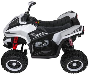 Moto 4 elétrica para crianças 12V 4x4 Fast Wheel, Controle remoto, Rodas Espuma EVA, assento couro ecológico Branca