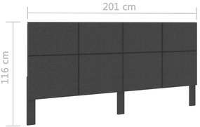 Cabeceira de cama 200x200 cm tecido cinzento-escuro