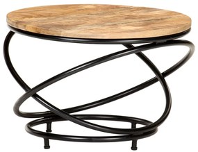 vidaXL Mesa de centro 60x60x40 cm mangueira áspera maciça preto