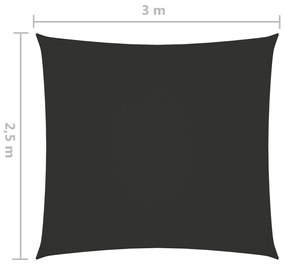 Para-sol tecido oxford retangular 2,5x3 m antracite