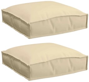 Almofadas de Pallet para Assento 2 pcs Beige 40x40x8 cm Tecido Oxford