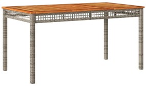 5 pcs conjunto de jantar p/ jardim c/ almofadões vime PE cinza