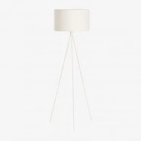 Luminária De Chão Ilena Em Tecido E Ferro Gardénia Branco - Sklum