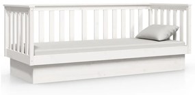 Sofá-cama 90x190 cm madeira de pinho maciça branco