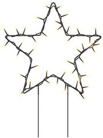 Decoração estrela de Natal c/ luz e estacas 3 pcs 50 LEDs 29 cm