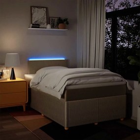Cama com molas/colchão 120x200 cm tecido cor creme